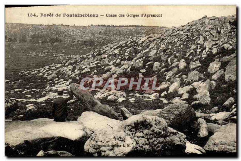 Old Postcard Forest of Fontainebleau Chaos gorges of Apremont