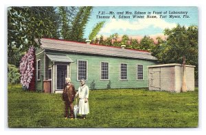 Postcard Mr & Mrs Edison Laboratory Winter Home Fort Myers Fla. Florida c1956