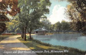 MILWAUKEE, WI  Wisconsin    HUMBOLDT PARK  Lagoon & Boat House    1910 Postcard