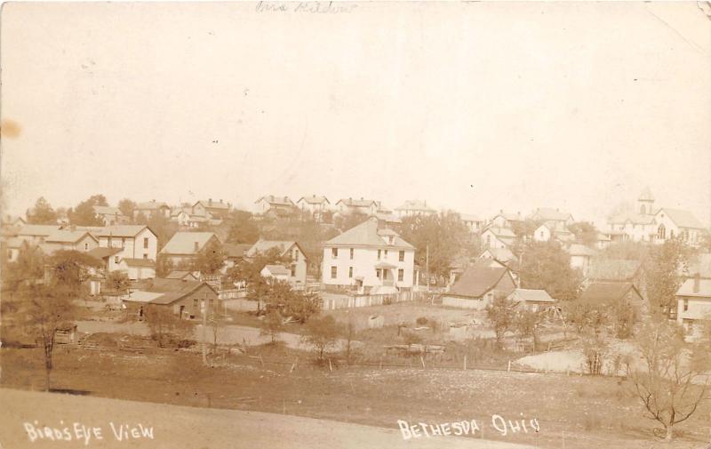 E86/ Bethesda Ohio RPPC Postcard Belmont County 1910 Birdseye Homes