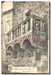 Italy Italia Old Postcard Perugia Ponte Felcino Casa del Scolo