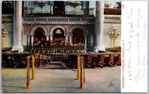 Albany NY-New York, 1906 State Assembly Chamber Seating Altar, Vintage Postcard