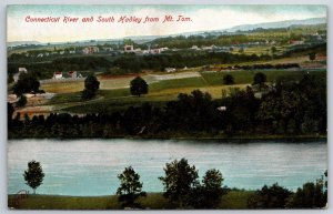 Massachusetts~Connecticut River & South Hadley Seen From Mt Tom~Vintage Postcard