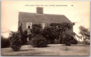 Duxbury Massachusetts MA, John Alden House Residence, Built 1653, Postcard