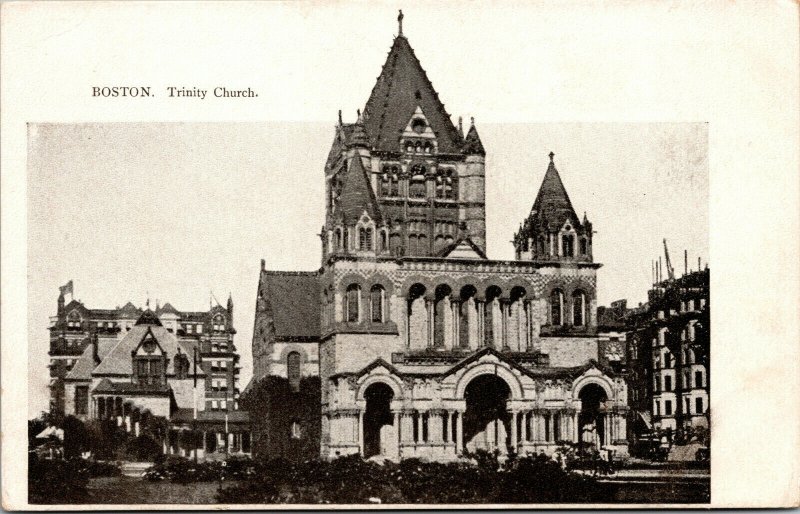 Vtg 1900s Trinity Church Boston Massachusetts MA Unused Postcard