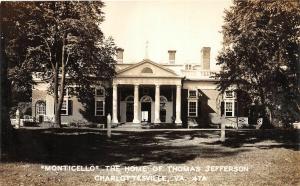 F28/ Charlottesville Virginia RPPC Postcard c1940s Monticello Thomas Jefferson 4
