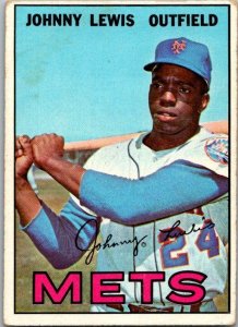 1967 Topps Baseball Card Johnny Lewis New York Mets sk2247