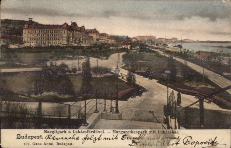 Budapest hungary Margitpark Used 1903 Postcard