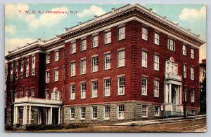 Jamestown New York~YWCA Bldg St View~Red Brick~Portico~Italianate~1912 Postcard
