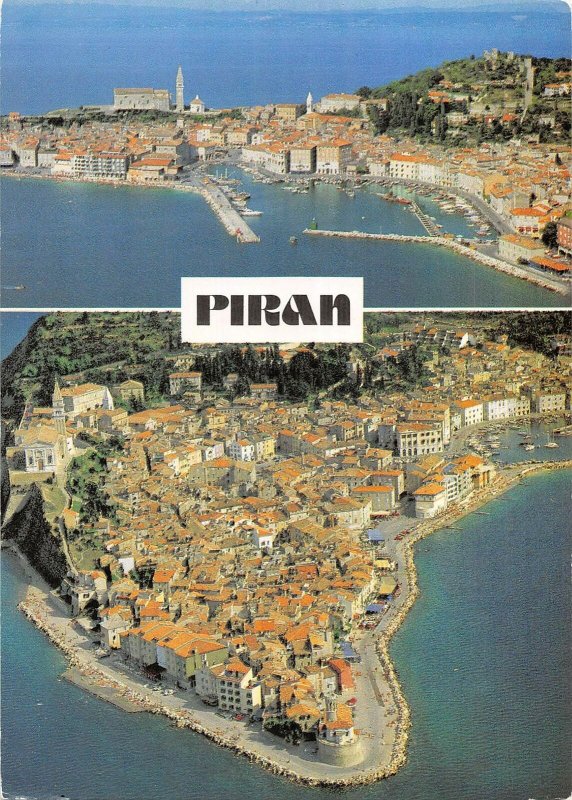 B108811 Slovenia Piran Harbour Boats Bateaux Port Panorama