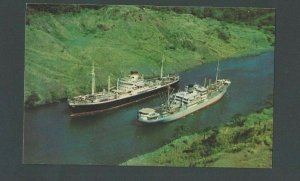 Ca 1964 Culebra Panama 2 Ocean Liners Squeeze Across The Canal Unposted