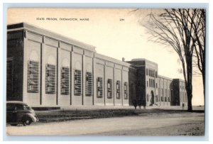 c1910's State Prison Building Street View Thomaston Maine ME Vintage Postcard