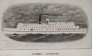 Steamer Ship Lexington Colonial Line Postcard 1910 Paddlewheel Steamboat