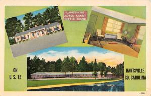 Hartsville South Carolina Lakeshore Motor Court Vintage Postcard K19437 