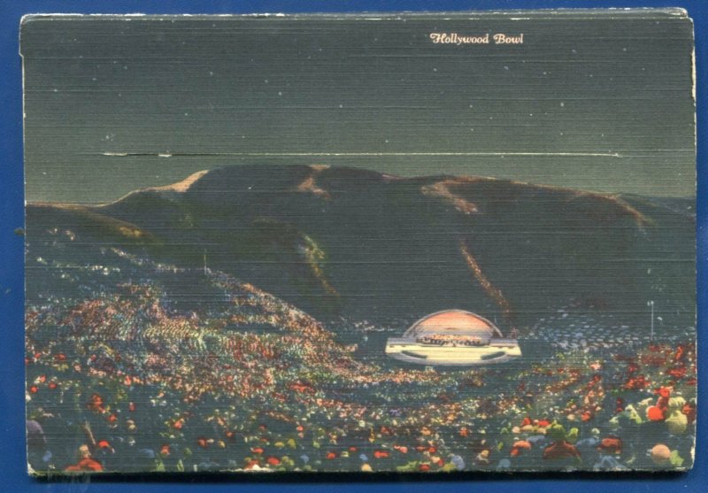 Hollywood California ca Where Stars Shine night & day postcard folder