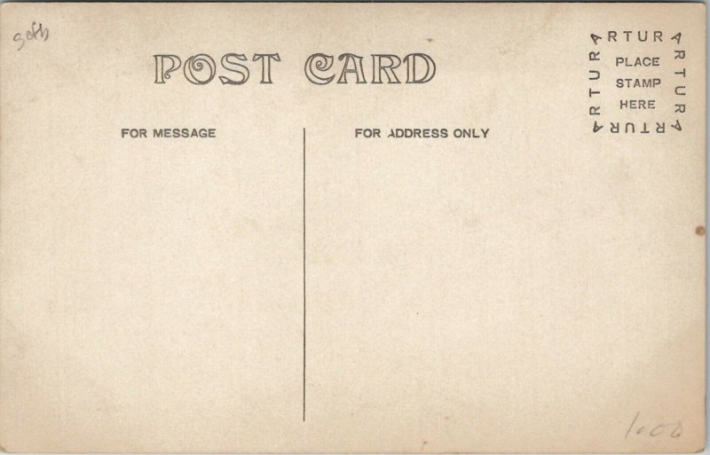 RPPC Dapper Attractive Man Gentleman Derby Hat Coat Suitcase Postcard V5