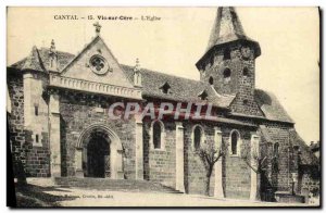 Old Postcard Cantal Vic on Cere The Church