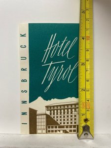 Hotel Tyrol Innsbruck Austria Mid-Century Modern Steamer Trunk Luggage Label