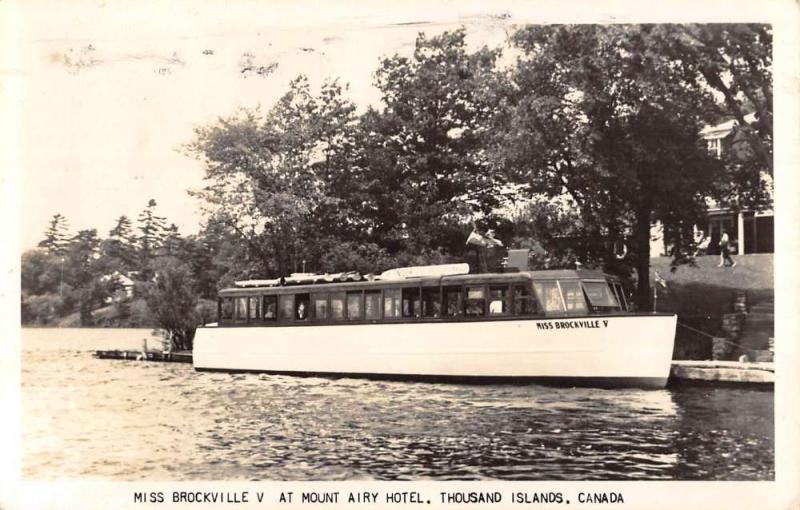 Thousand Islands Canada Miss Brockville Boat Real Photo Antique Postcard K80060