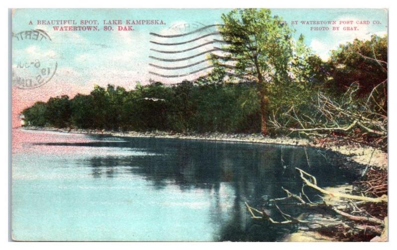 1910 Lake Kampeska, Watertown, SD Postcard