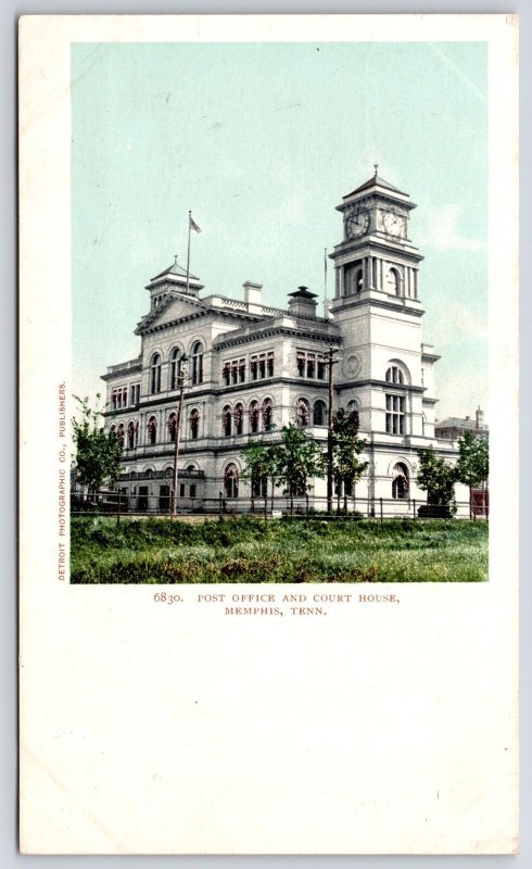 Post Office And Courthouse Memphis Tennessee Grounds Building Landmark Postcard