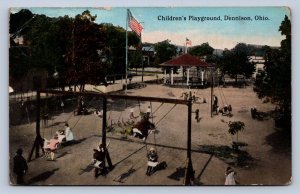 J87/ Dennison Ohio Postcard c1910 Children's Playground Swings  1222