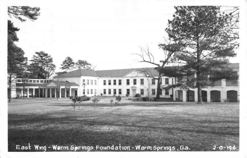 Warm Springs Georgia Foundation East Wing Real Photo Antique Postcard K10369