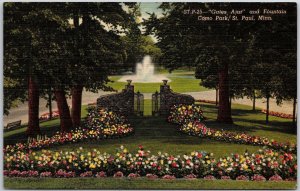 Gates Ajar and Fountain Como Park St. Paul Minnesota Landscape Flowers Postcard