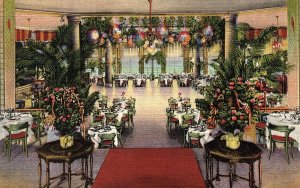 1930s CHICAGO ILLINOIS EDGEWATER BEACH HOTEL MARINE DINING ROOM POSTCARD P7