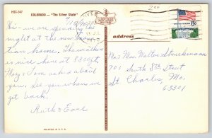 Colorado State Banner & State Map~The Silver State~Mountains~Parks~1970 Postcard