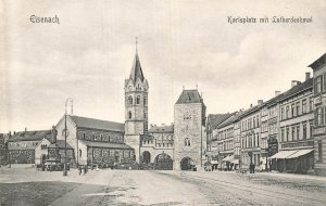 Eisenach Germany~Karlsplatz mit Lutherdenkmal~POSTCARD