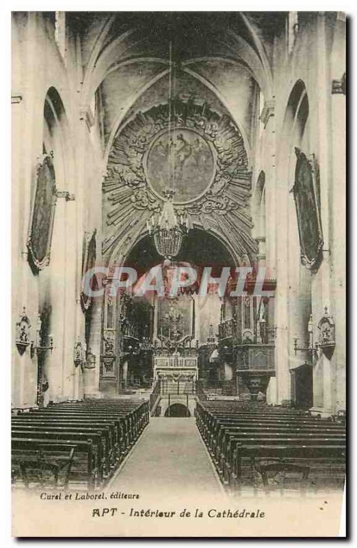 Old Postcard Apt Interior of the Cathedral