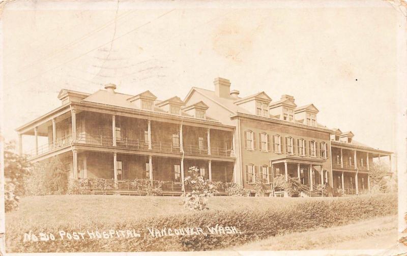 VANCOUVER, WASHINGTON POST HOSPITAL-1918 RPPC REAL PHOTO POSTCARD