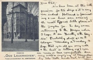 Amsterdam Netherlands Pension Oud Leijerhoven Vintage Postcard AA62249