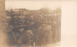 J56/ Interesting RPPC Postcard U.S. Army Soldier c1910-20 Parade Hats 123