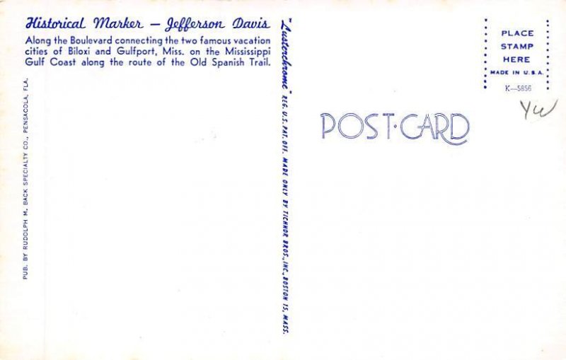 Jefferson Davis USA Civil War Unused 