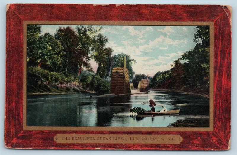 Postcard WV Huntington The Beautiful Guyan River 1913 View M1