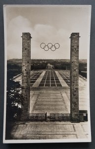 GERMANY THIRD 3rd REICH ORIGINAL CARD BERLIN 1936 SUMMER OLYMPICS STADIUM VIEW