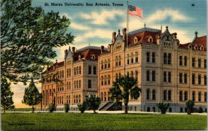 Vtg 1940s St Marys University San Antonio Texas TX Unused Linen Postcard