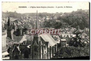 Old Postcard Fougeres The Saint Sulpice Church left the Chateau