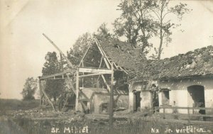 c1916 RPPC WW1 Battle Of Saint Mihiel Bombed Buildings Vintage Postcard P113