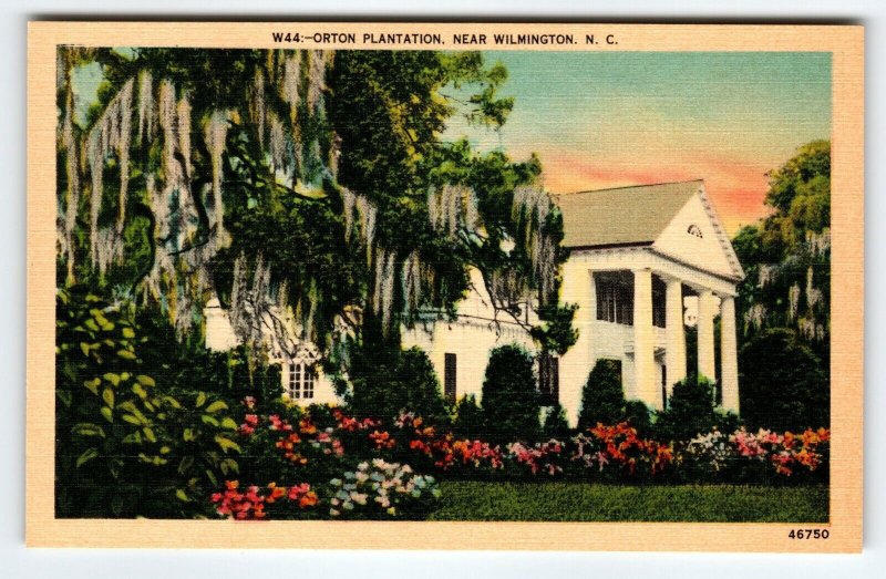 Orton Plantation Building Near Wilmington North Carolina Linen Postcard Unused
