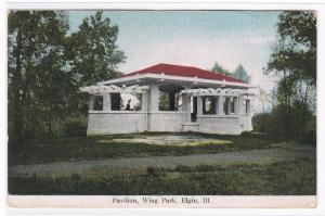 Pavilion Wing Park Elgin Illinois 1908 postcard