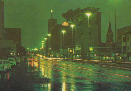 Samora Machel Avenue At Night Zimbabwe Postcard