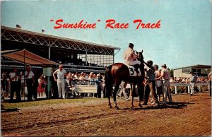 Race Day at Sunshine Race Track, Oldsmar FL c1965 Vintage Postcard Q53