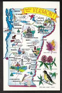 Vermont Map Post Card PPC445