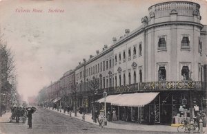 Boy Struggling With Heavy Bag Victoria Road Surbiton Surrey Postcard