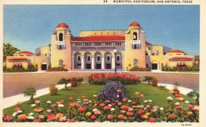 San Antonio Texas, Municipal Auditorium Dedicated To World War Vintage Postcard
