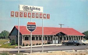 Scottsburg Indiana~Mariann Restaurant~1960-70s Cars~Postcard
