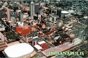 Continental Postcard Aerial View Downtown Indianapolis, Indiana CF4